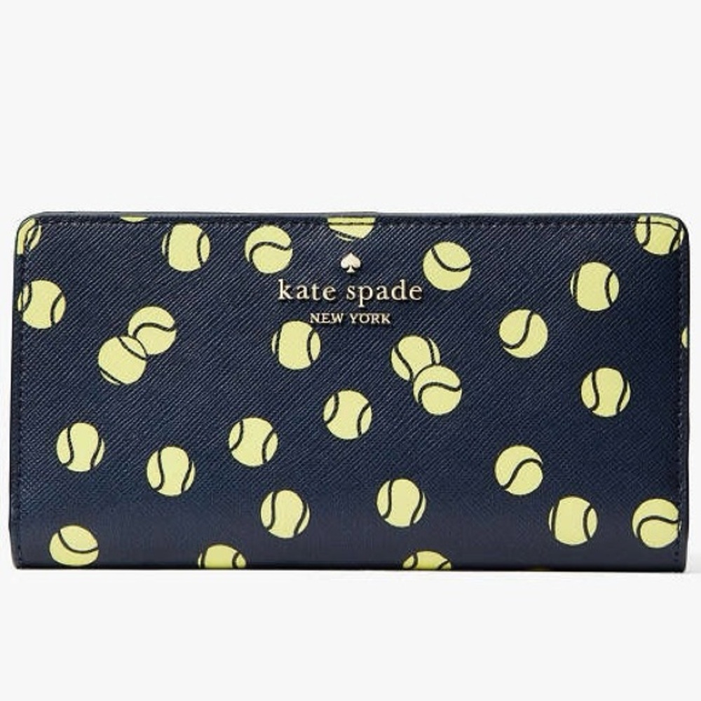 Kate Spade Tennis Wallet NWT Large Slim Bifold Wallet New Tennis Toss 🎾👟🏸